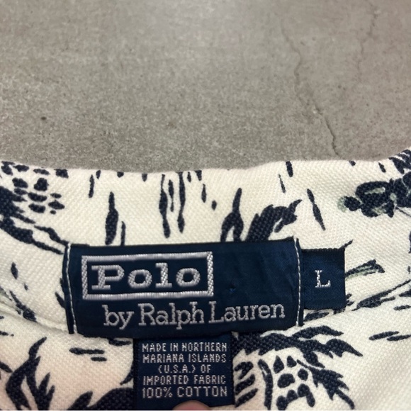Vintage Polo Ralph Lauren palm tree print polo shirt 90s - Picture 2 of 4